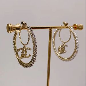 Boucles d'oreilles de luxe en forme de lettre et de diamant pour femmes, accessoires de bijoux de styliste, cadeau de mariage