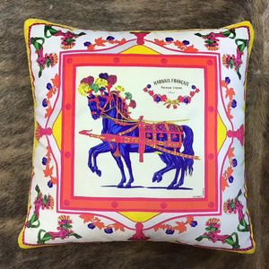 Luxury Horse Series Square Pillow Holland Velvet Super Soft Soft Salle Decoration Printing Cushion Cover 2023071903
