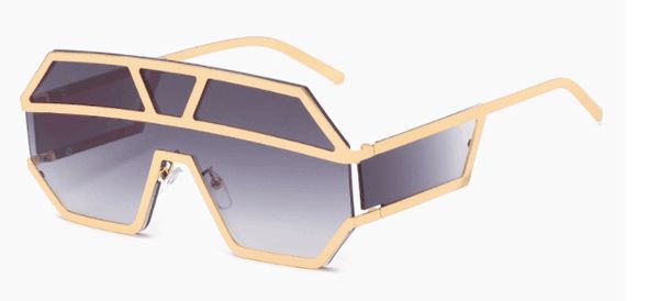 Luxury- HOT New One Piece Lentes de sol Mujer Gafas de sol cuadradas de gran tamaño 2019 Diseñador de marca Hombres Gafas de sol Sombras UV400 MO = 5pcs