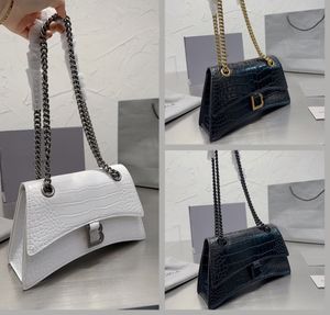 Luxe Zandloper Schoudertassen Designer Tas Zwart Krokodil-reliëf Koe Lederen Kleine Crossbody tas Half Moon Hobos Handtas 10A Kwaliteit Clutch Bag tote bag