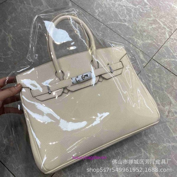 Luxe Hremms Birkks Designer fourre-tout Sacs boutique en ligne Sac intérieur petite serrure Lychee peau de vache en cuir véritable pour femme bandoulière à main avec vrai logo