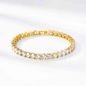 Luxe Iced Out Armband Goud Kleur Kubieke Zirconia Tennis Crystal Armbanden voor Vrouwen Mannen Heup Hop Sieraden Bruiloft Verjaardagscadeau