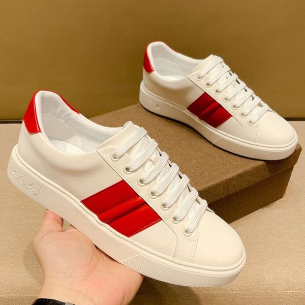 Luxury International High End Paris Little White Shoes White Mens Genuine Leather Chinese Red Tide Brand Casual Board Shoe Tendencia