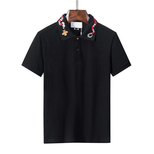 T-shirt italien de luxe Polo de créateur High Street Ceinture de jarretelles brodée Bee Print Vêtements Polos326f pour hommes