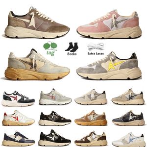 Lujo Italia Marca Mujer Hombre Goldens Gooseices Zapatos de diseño casual Beige Gamuza Negro Blanco Plata Brillo Plataforma Correr Suela Corredores Mocasines Zapatillas de deporte Entrenadores