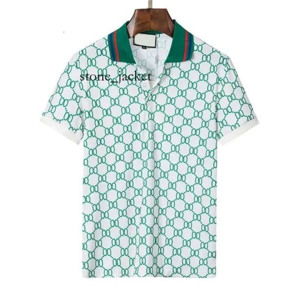 Luxe Italie Hommes Styliste Polo GG Chemises Hommes Vêtements À Manches Courtes Mode Casual T-shirt D'été Chemise À Rayures T-shirts Serpent Polos Bee Floral Mens Medusa 6400