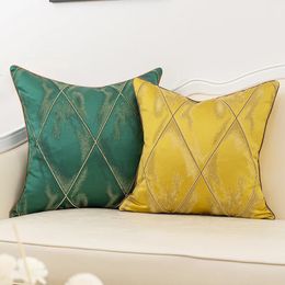 Luxe Jacquard Cushion Cover 30x50 45x45 50x50cm Decoratieve kussensloop voor sofa kussensloop geometrische beige kussenhoezen 240430