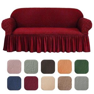 Housse de canapé Jacquard de luxe avec jupe housses de canapé sectionnelles européennes pour fauteuil de salon élastique extensible 211116