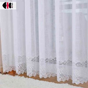 Rideau blanc Jacquard de luxe pour chambre à coucher fond en dentelle creux délicat élégant rideaux de fenêtre française JS56C 210913