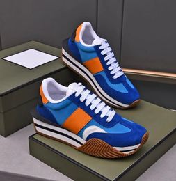 Luxe James Hommes Sneaker Chaussures Bande Latérale En Daim En Cuir Nylon Skateboard Marche Léger Chunky Semelle En Caoutchouc À Lacets Formateur EU38-46 Shoebox