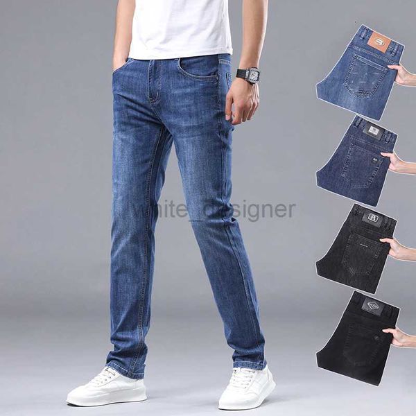 Jeans de luxe pour hommes pantalons longs polyvalents Pantalon printemps / été new jeans de la jambe droite élastique en coton polyvalent haut de gamme haut de gamme pour homme