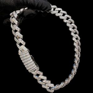 Bijoux de luxe Hip Hop diamant glacé Cz glacé 18mm, grande bordure épaisse et lourde, chaînes à maillons cubains, Bracelet et collier