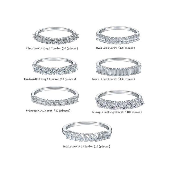 Bijoux de luxe 2023 Nouvelle bague en diamant en pierre Mosang pour femmes 925 plaqué argent 18 carats personnalisé bague polyvalente cadeau de fête de mariage