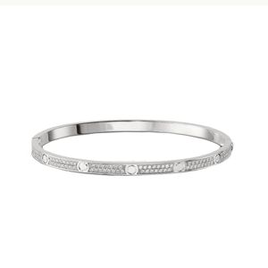 Bracelet de bijoux de luxe Bracelet d'amour mince en or 18 carats pour femme avec tournevis plein diamant rose platine acier inoxydable bracelets designer Bracelets femme 3,65 mm