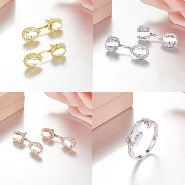 Colección de joyas de lujo Fashion Classic 925 STERLING Silver French Mesh Ring Sika Three Diamond Sliding Diamond para mujeres Pulseras Pulseras Regalos de joyería