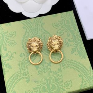 Boucle d'oreille de créateur de bijoux de luxe Boucles d'oreilles Designer pour femmes Mode Lion Boucles d'oreilles Bijoux Cadeau avec boîte