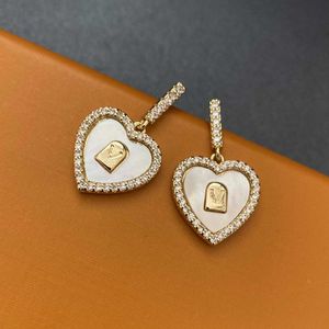 Luxe sieraden Designer oorbellen voor vrouwen houden van Parelmoer oorbellen 18K Gouden Bloem letter oorknopjes huwelijksgeschenken