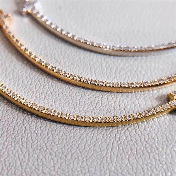 Collier de créateur de bijoux de luxe pour femmes sourire pendentif colliers or rose platine chaînes à maillons diamants cadeau d'anniversaire sterli202S