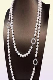 Joyas de lujo moda Collar de cuentas de perlas largas collares con cuentas de cuentas con regalo de boda de piedra44265417016063