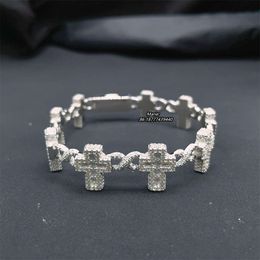 Luxe sieraden Moissanite Diamond 925 zilveren Vvs stokbrood armband Pass Tester Cross