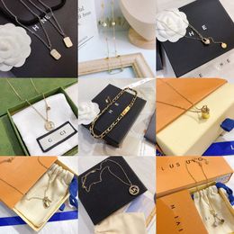 Luxe sieraden ketting voortreffelijke charme goud vergulde kettingen Designer sieraden klassieke premium merk lange keten mode dames stijl geselecteerd paar cadeau