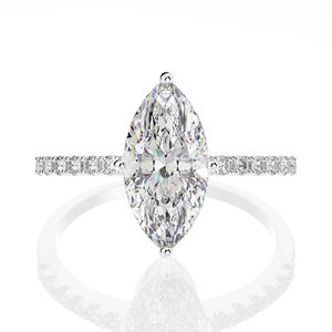 Joyas de lujo Real 925 STERLING Silver Marquise Cut Large Moissanite Diamonds Gemstone Wedding Engagement Rings Fine Jewelry Gift Whol 331C