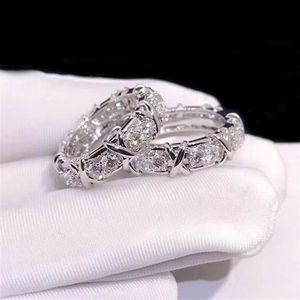 Luxe sieraden ring Koper verguld kleurscheiding inzet zirkoon ring Mode luxe trend ring sieraden