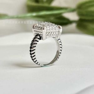 Anillos de joyería de lujo para mujer, conjunto denso de Plata de Ley 925, anillo de circón con hilo trenzado, RBMJ