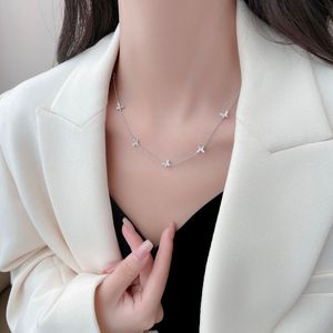 Luxury Jewerlry 925 Collier de papillon en argent sterling pour les femmes Collier charmant en cristal