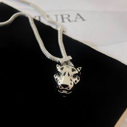 Bijoux de luxe, collier en argent sterling 925 pour femmes et hommes, pendentif léopard, collier à breloques