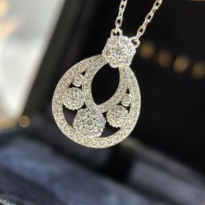 luxe sieraden 925 sterling zilveren ketting voor vrouwen kristallen bloem hanger charme ketting