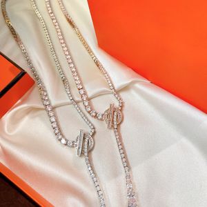 luxe sieraden 925 sterling zilveren ketting voor vrouwen vol kristallen hanger charme ketting