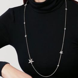 Collar de estrella de Jewerlry de lujo para mujeres Collar de cristal largo y encantador