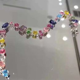 Bijoux de luxe Bracelet swarovski nouveau Bracelet Gema520 femmes arc-en-ciel scintillant cristal bonbons Bracelet cristal Swarovski