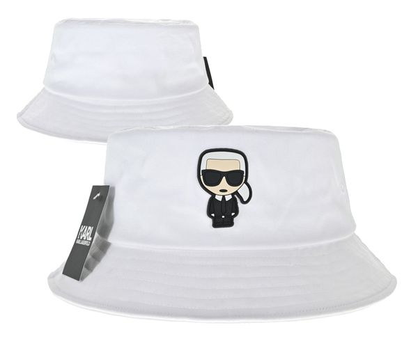 Luxury Karllagerfeld Basin Hat Gafas de sol bordados Man Fisherman Berr Brim Súper Lindo Al aire libre Sol Extranjero Estilo extranjero