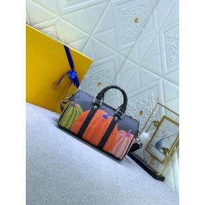 Luxe Keepall xs citrouille graffiti mini sac de voyage Yayoi Kusama BANDOULIERE 25 sac à main fermeture zippée étiquette amovible Designer bandoulière pour femme M46437