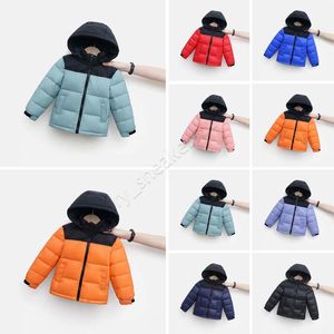 Luxe kinderen jassen jongens down jas ontwerper winter clothers babykleding fasion jas dikke warm uit het kader glanzende roodblauw 100-160