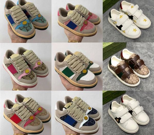 Zapatos de lujo para niños, zapatos de bebé de diseñador, zapatillas de deporte informales con abejas, zapatillas de deporte para niños, calzado para caminar para niñas y niños, incluye zapato de marca
