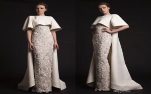 Robes de soirée longues de luxe Krikor Jabotian avec des appliques de perles de cape robes de soirée élégantes robes de tapis rouge formelles Wea9424969