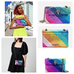 Luxury Kurt Geiger Handbag Heart Rainbow Sac Femmes Femmes Pours d'épalsine en cuir Mens Mens Shopper Crossbody Clutch #