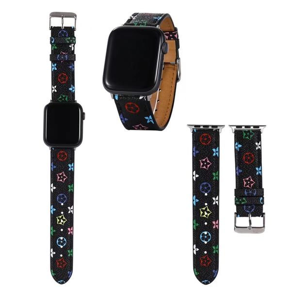 Bracelets intelligents de luxe L Designer pour Apple Watch Band 49MM 41mm 45mm 42mm 38mm 44mm 40mm Bracelets de montre cadeaux iwatch 8 7 6 5 4 3 2 1 bande de mode en cuir hommes femmes Bracelet