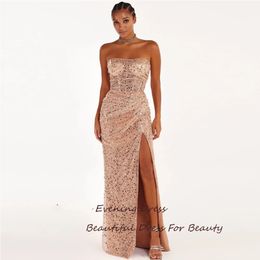 Vestidos de noche de recompensas de encaje de lujo Slit Slit elegante Vestidos de fiesta elegantes para mujeres 2024 Vestido de cóctel formal de sirena Nuevo