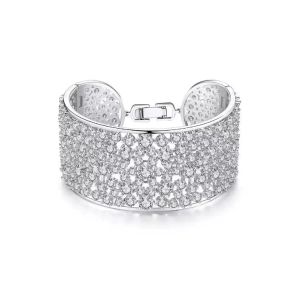 Wedding armbanden luxe dame grote armband diamant wit goud gevulde verloving bruiloft armband voor vrouwen bruids sieraden