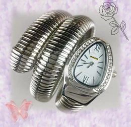 Bracelet de dame de luxe femmes montre à quartz or argent serpent diamants anneau horloge bracelet en acier inoxydable simple élégant version coréenne tendance étudiant montre-bracelet cadeaux
