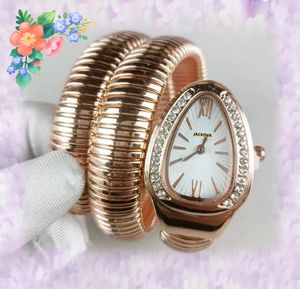 Bracelet de luxe pour femme Montre à quartz pour femme Or Argent Serpent Diamants Bague Horloge Bracelet en acier inoxydable Montres-bracelets simples et élégantes Super premier choix d'étoile Cadeaux