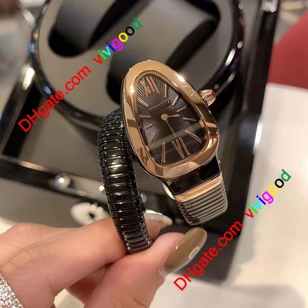 Dame de luxe Bracelet femmes montre or serpent montres Top marque diamant bande en acier inoxydable femmes montres pour dames Christma269P