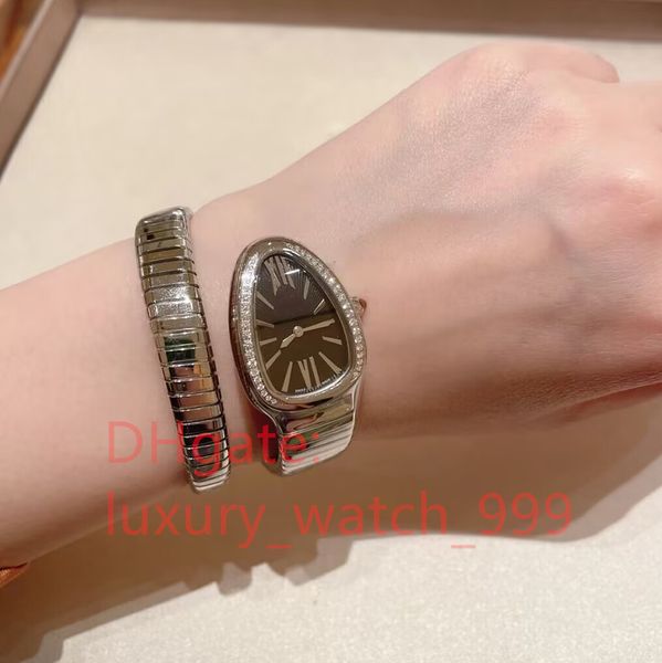 Dame de luxe Bracelet Femmes Montre Or Serpent Montres Top Marque Diamant En Acier Inoxydable Montres pour Dames De Noël Valentine Cadeau De Fête Des Mères