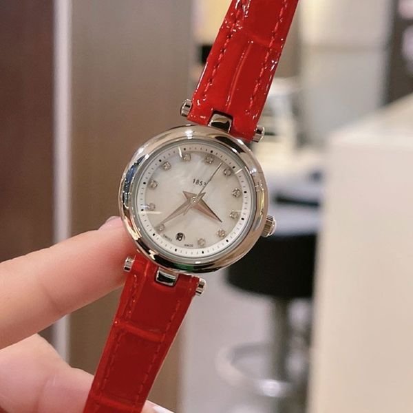 Luxury Lady Watch Diamond 26mm Dial Correa de cuero Relojes de pulsera Top Brand Dress Relojes de mujer Impermeable Regalo de San Valentín Navidad G315O