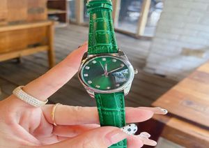 Luxury Lady Watch Green White Black Pink Diamond Dial Women Women Strap Strap Top Mark Wristwatches Gift for Womens 3946837