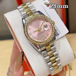 Luxury Lady Watch Top Brand Designer Designer Gold Diamond Membeaux Womens Wiches 28 mm Auto Date Montreuses pour femmes Birthday Christmas Valentin's Mère's Mother Wory Love Gift